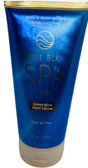 Bath and Body Works True Blue Spa foot cream bottle with mint scent for pampering feet.