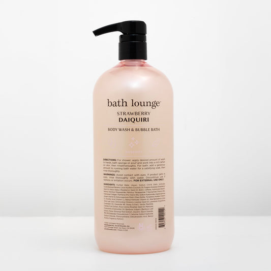 Bath Lounge Strawberry Daiquiri bubble bath foaming, creates a relaxing soak.