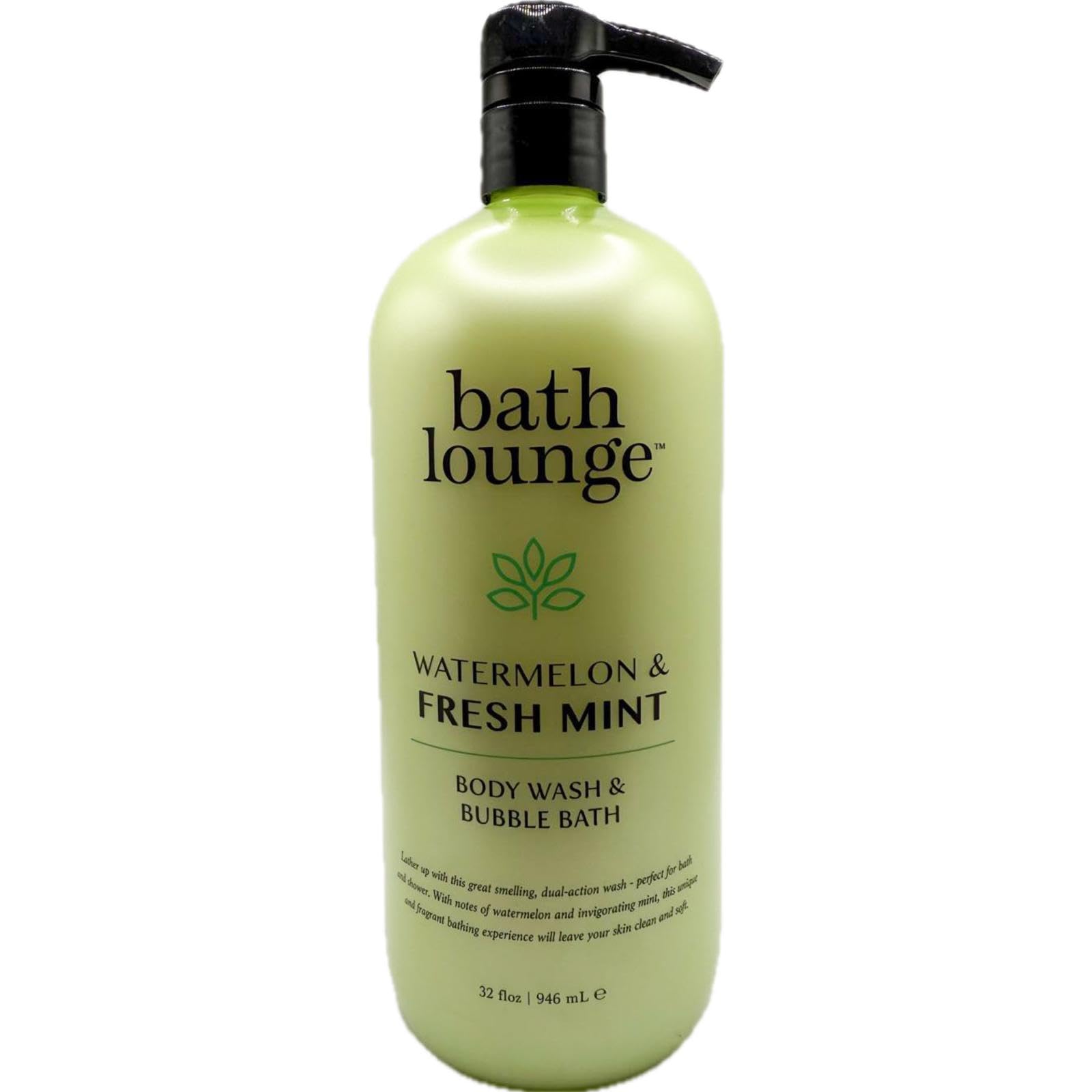 Bath Lounge Watermelon & Fresh Mint bottle pour for a refreshing cleanse.