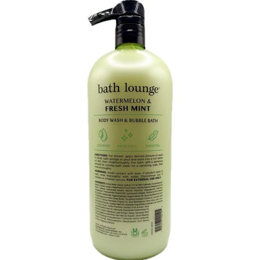 Bath Lounge Watermelon & Fresh Mint lather in shower delivers rich foam.