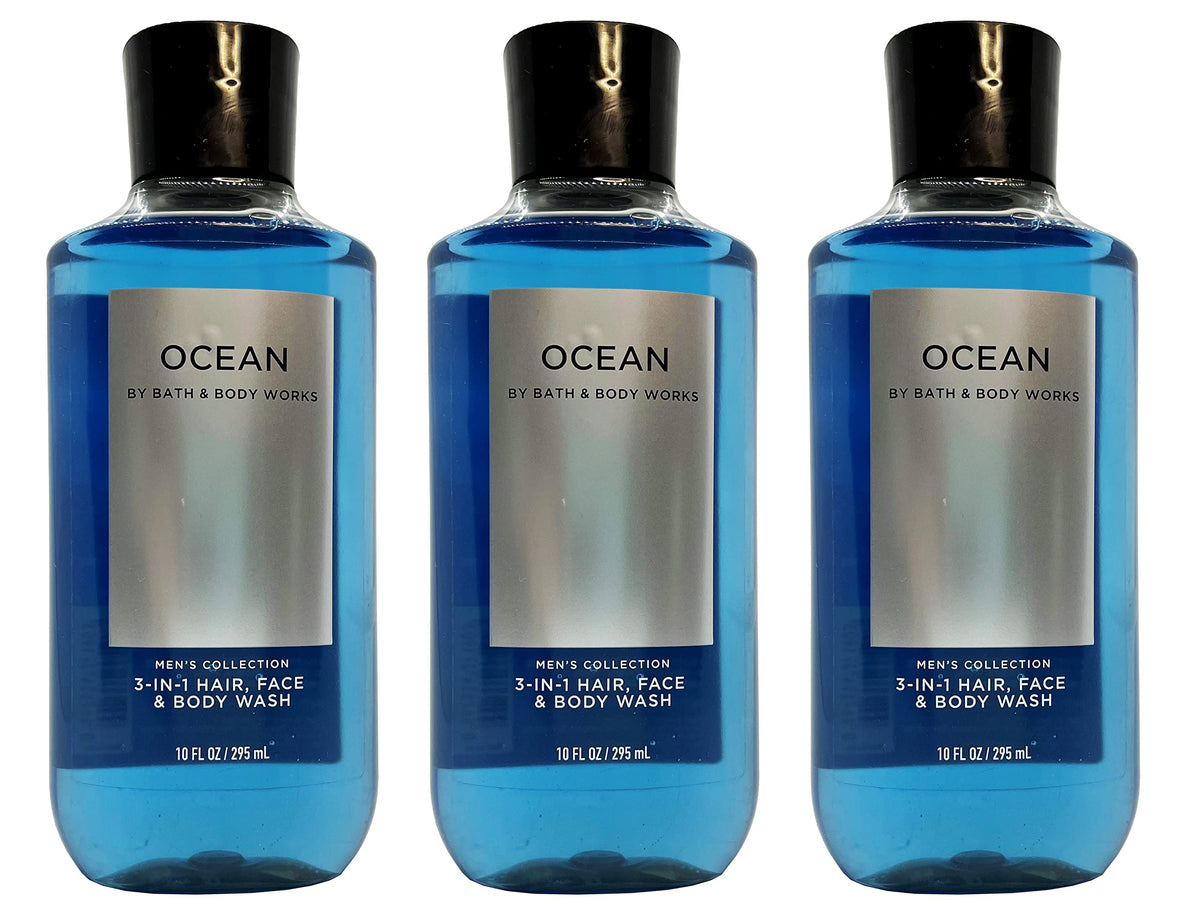 Bath and Body Works Ocean Signature 3-pack bottles, versatile 2-in-1 wash for men