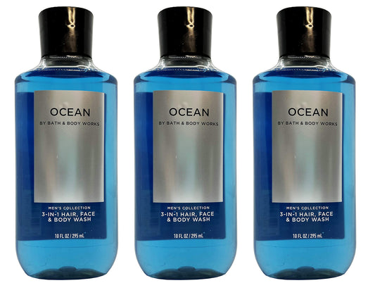 Bath and Body Works Ocean Signature 3-pack packaging image, travel-friendly grooming option
