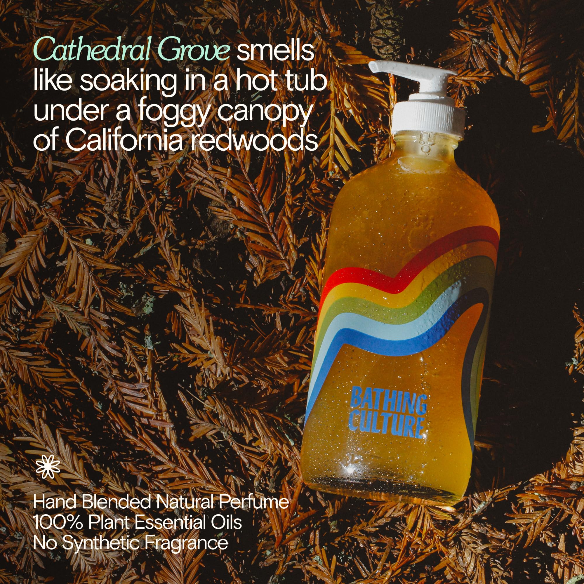 Bathing Culture Cathedral Grove shower scene evokes a forest-inspired daily ritual.