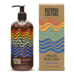 Bathing Culture Break Water bottle front view, vegan body wash for all skin types.