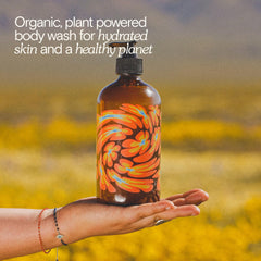 Bathing Culture Meadow Vision bottle back, ingredients and eco-friendly packaging highlighted.