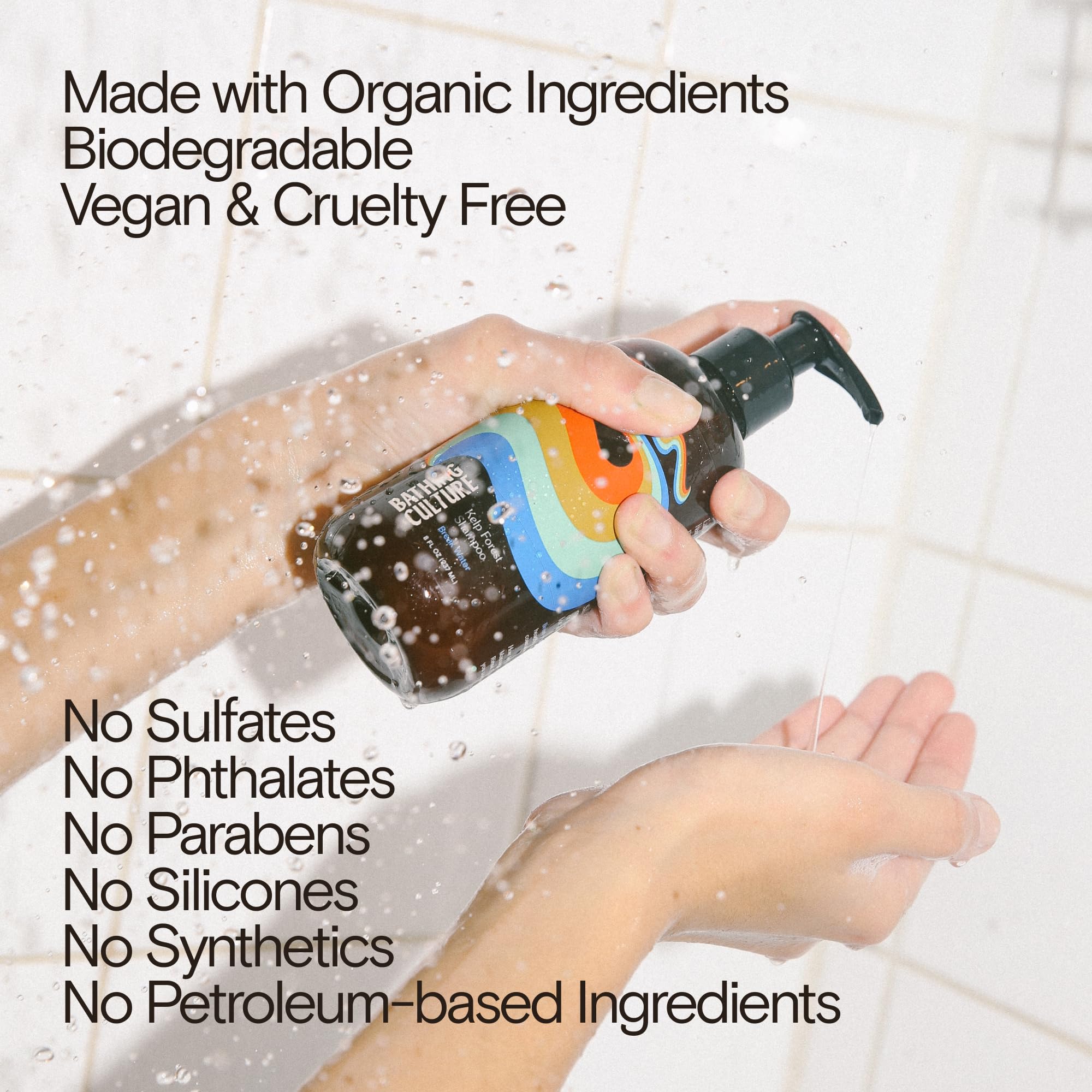 Bathing Culture scalp exfoliation action illustrating gentle residue removal