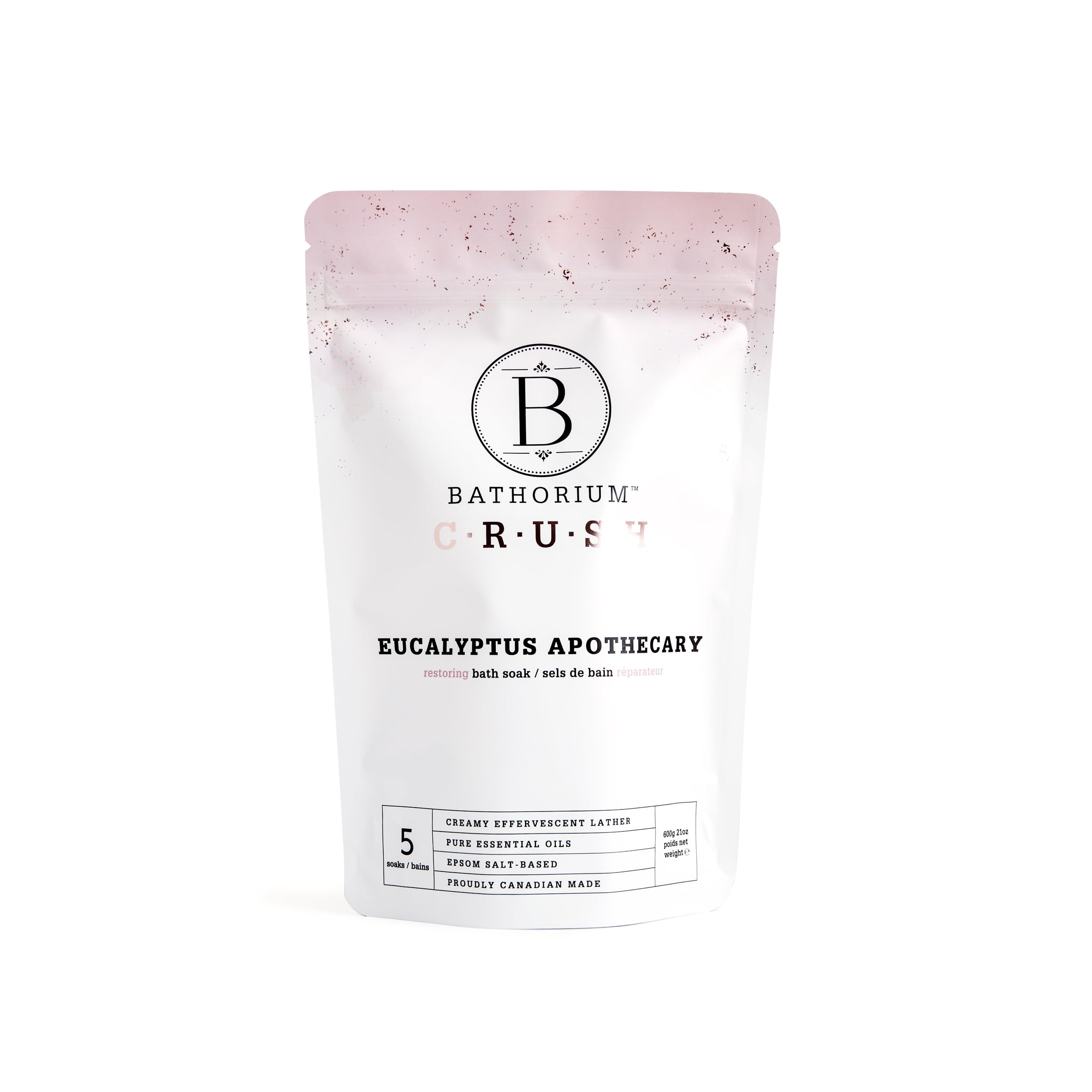 Bathorium Eucalyptus Apothecary Crush packaging shown for an at-home spa ritual