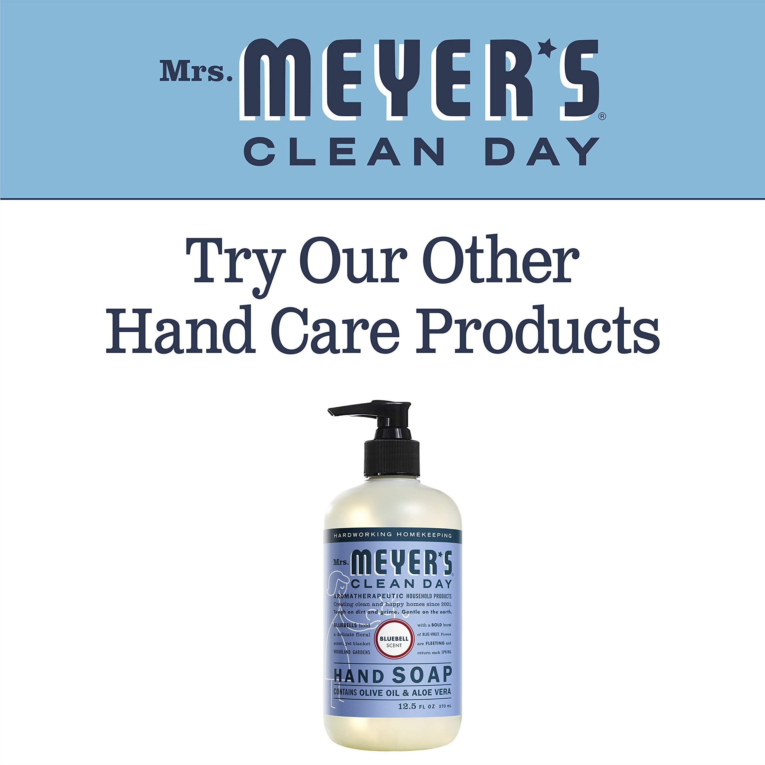 Bathroom countertop with Bluebell soap exudes fresh, non-drying hand care.