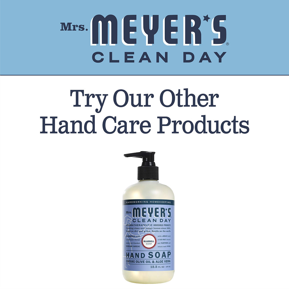 Bathroom countertop with Bluebell soap exudes fresh, non-drying hand care.