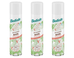 Batiste Bare Dry Shampoo bottle close-up showing root oil absorption.
