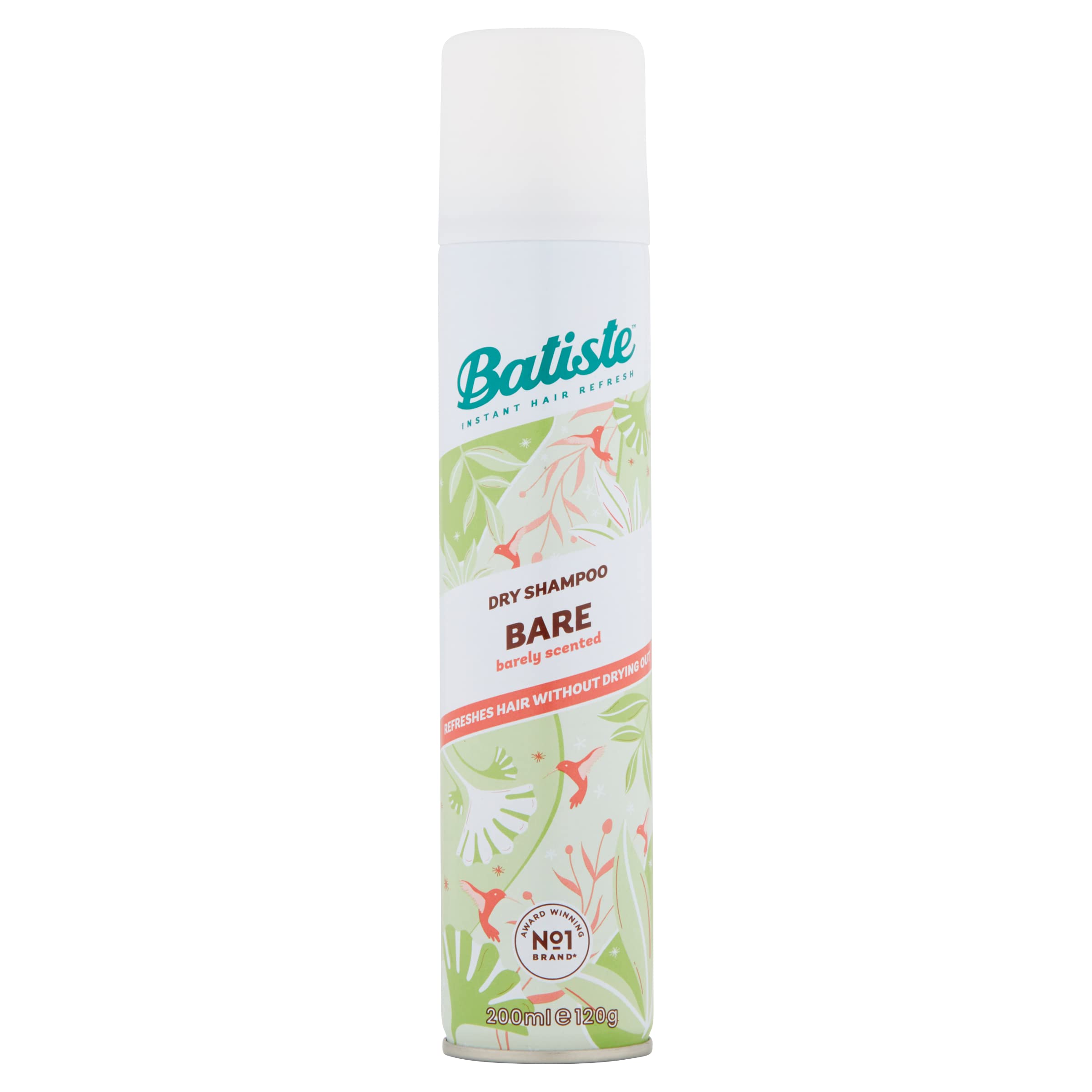 Batiste Bare aerosol can close-up highlighting oil absorption