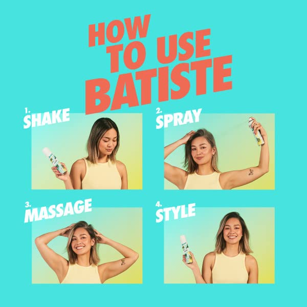 Batiste Bare Dry Shampoo volumizing spray at roots for fuller look.