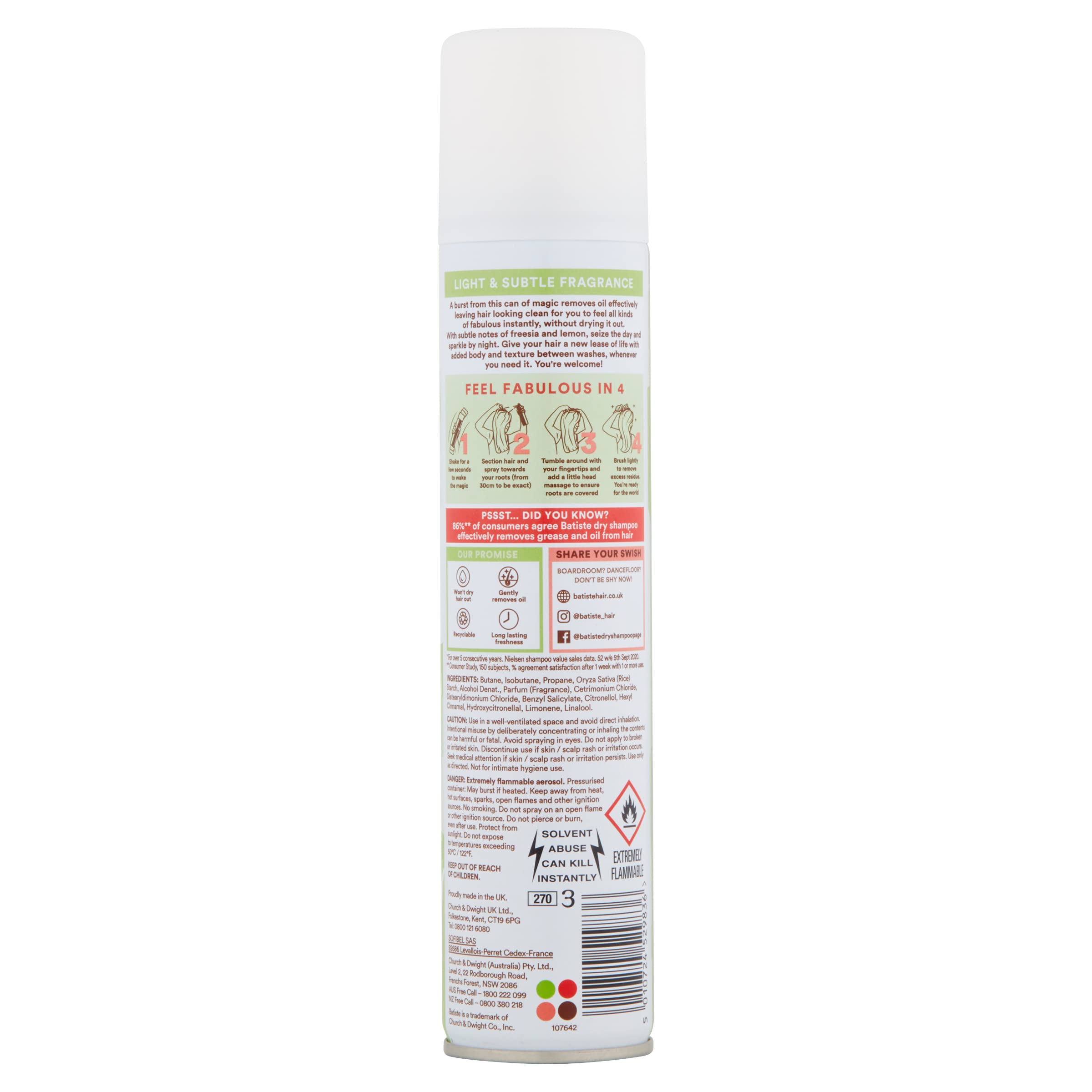 Batiste Bare hair texture after applying dry shampoo