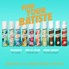Batiste Brilliant Blonde mist on roots revives dull hair texture.