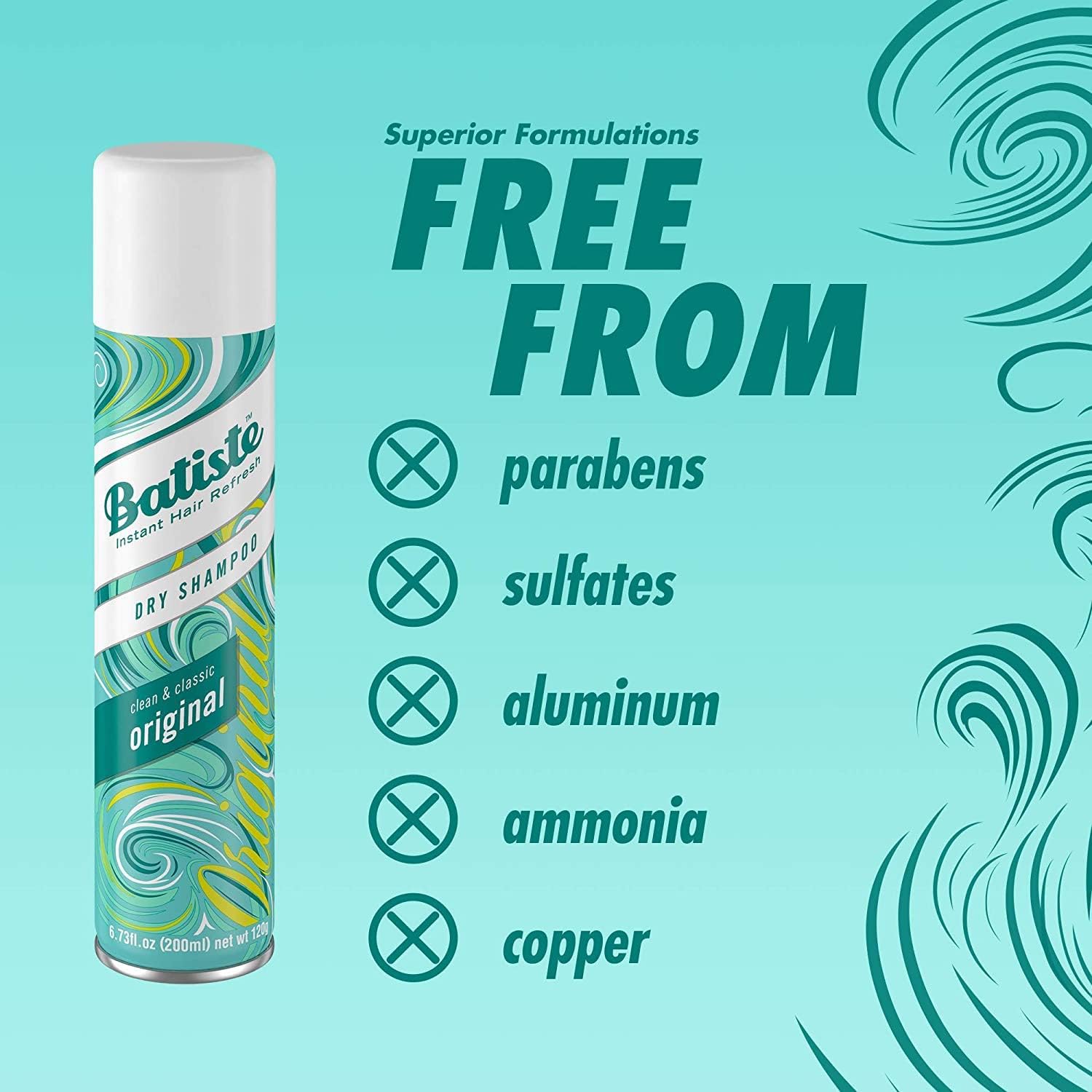 Batiste Dry Shampoo being applied to roots for quick oil absorption.