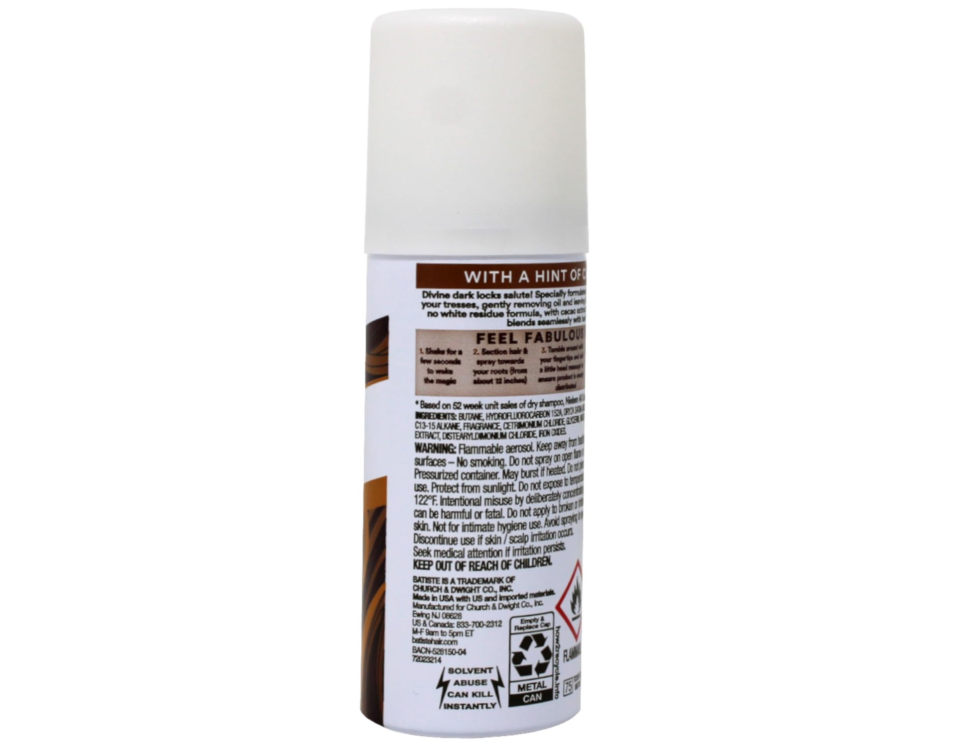 Batiste Dry Shampoo Dark mini can showing travel-friendly size for gym
