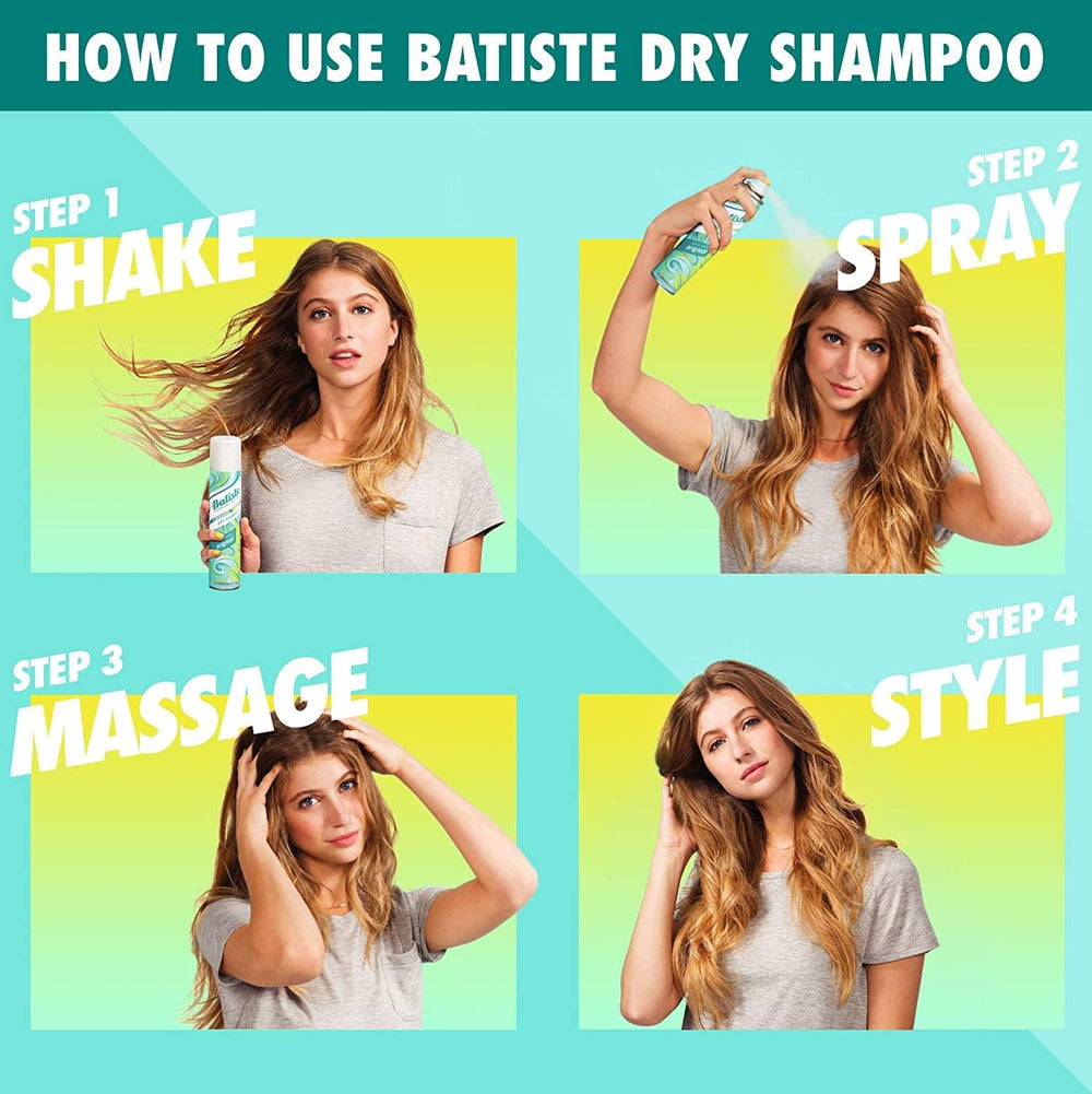 Batiste Dry Shampoo adds texture and volume for fuller-looking hair.