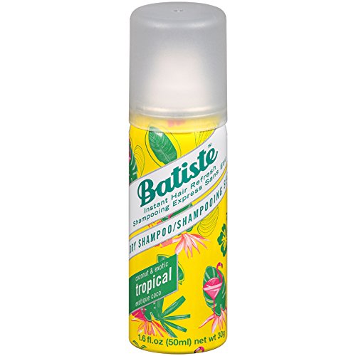 Batiste Tropical spray mist showing easy application for freshness.