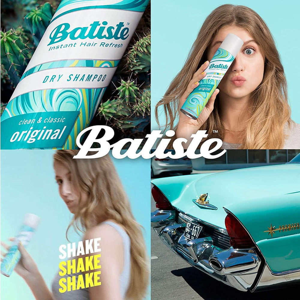 Compact three-pack packaging showcasing Batiste branding and convenience.