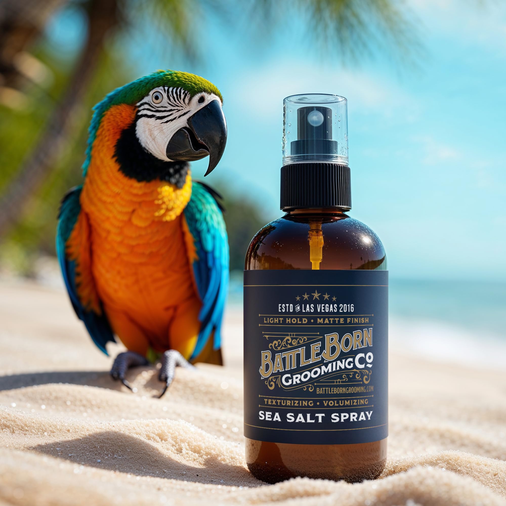 Battle Born Grooming Co vegan label packaging communicates cruelty-free hair care