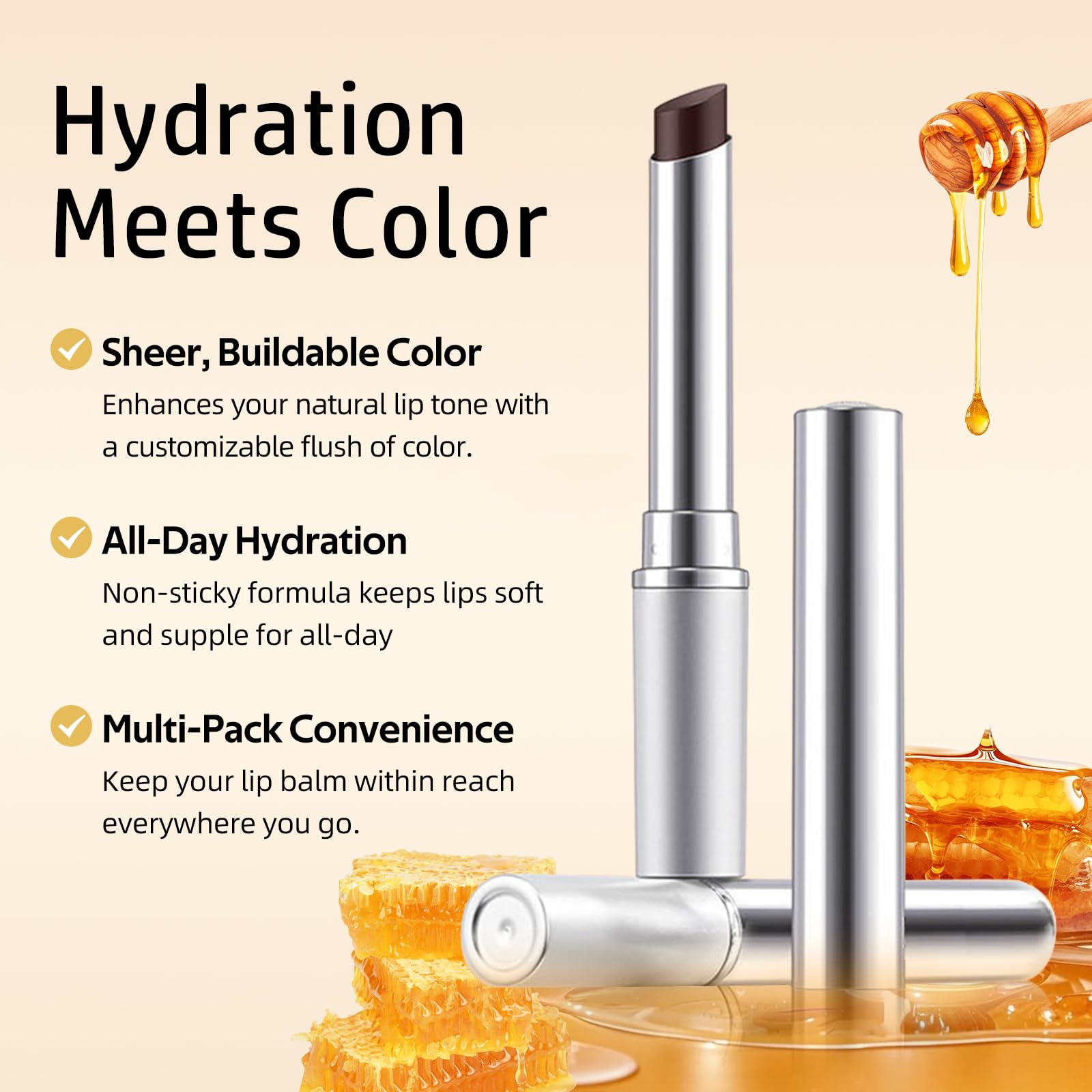 Bayfree all-day hydration lip balm delivers lightweight moisture throughout the day.