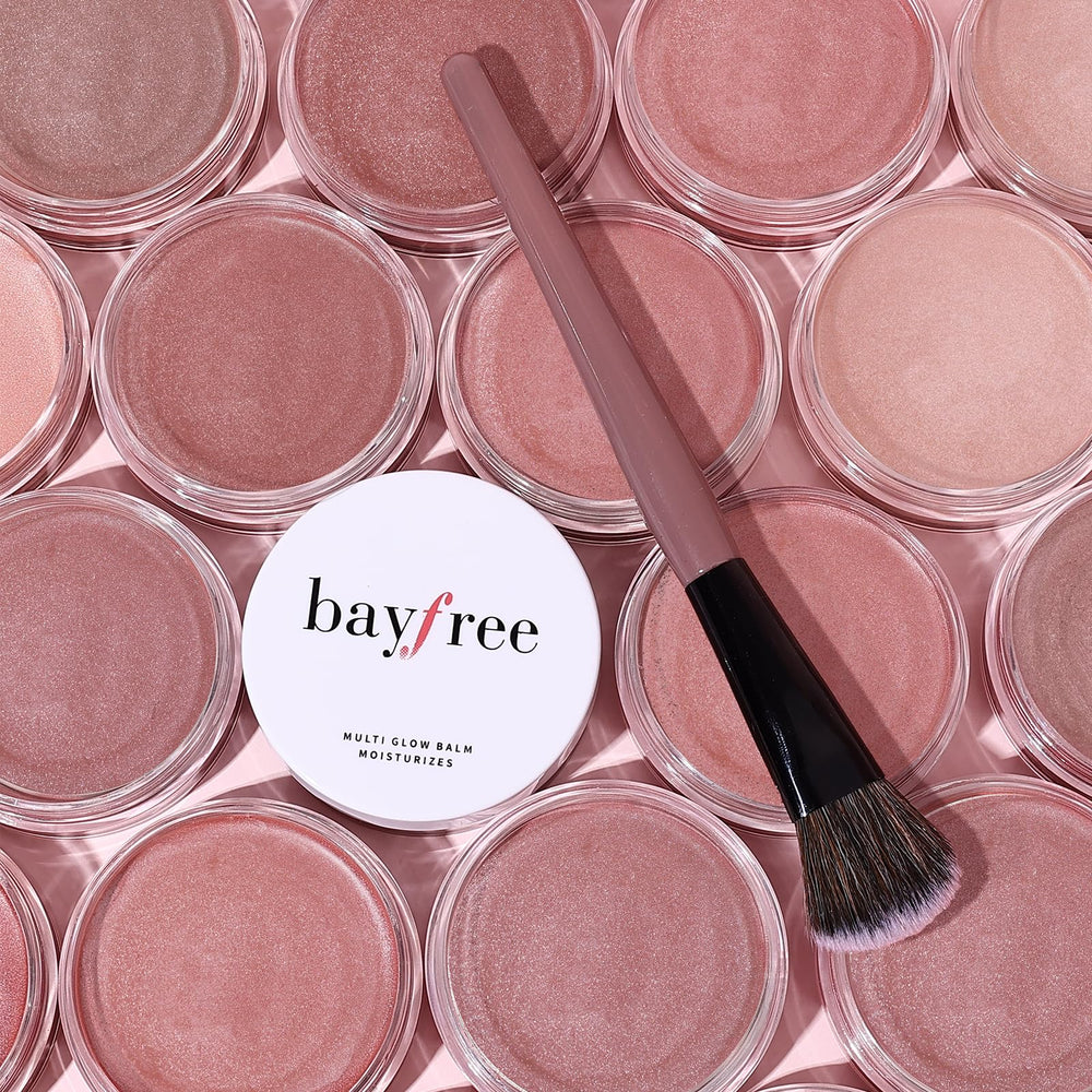 Bayfree vegan formula image highlights texture and natural glow potential.
