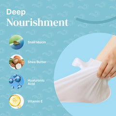 Bayside Foot Mask shea butter ingredient highlights nourishing care.