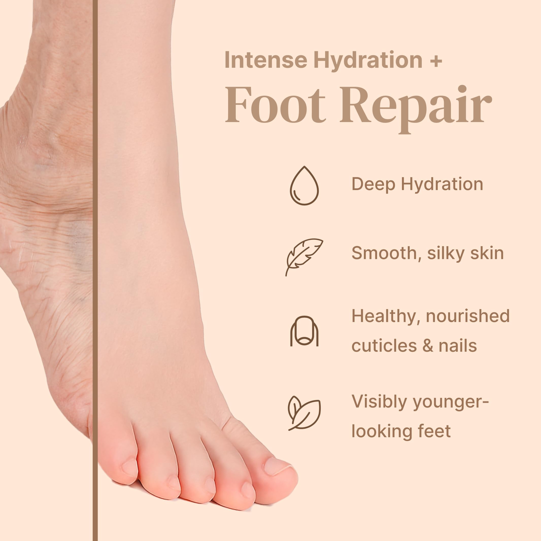 Bayside Foot Mask snail mucin illustration emphasizes soothing moisture.