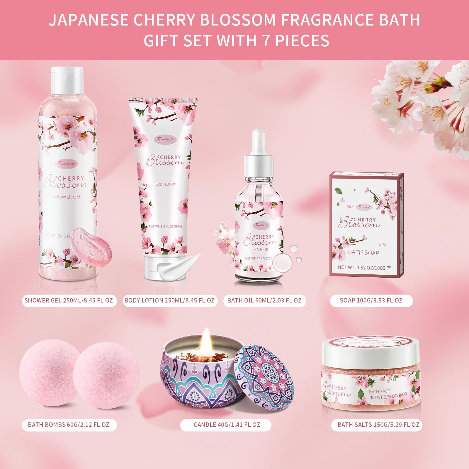 BBLove cherry blossom body lotion tube, silky hydration after bath
