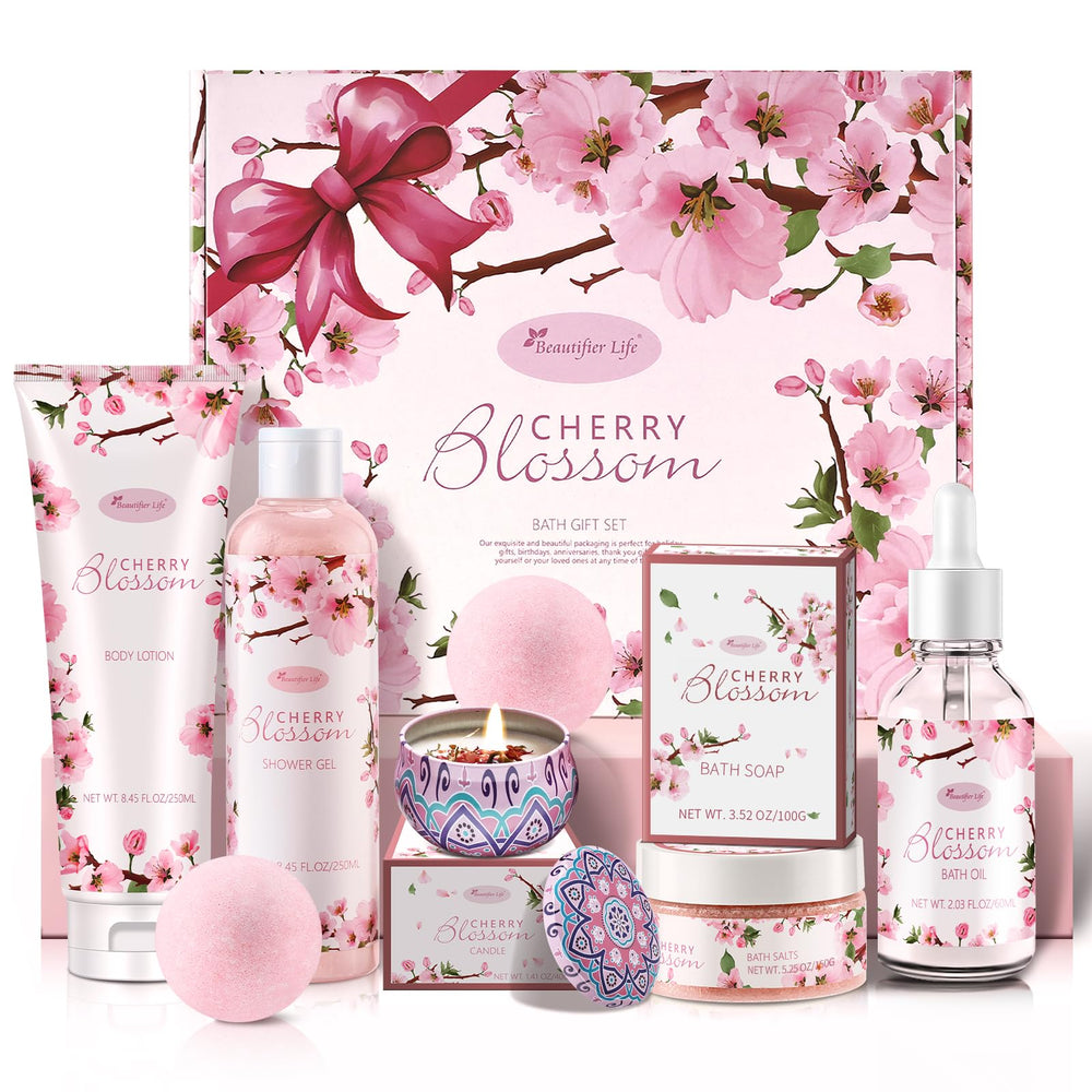 BBLove Japanese Cherry Blossom gift box set assembly, complete home spa experience