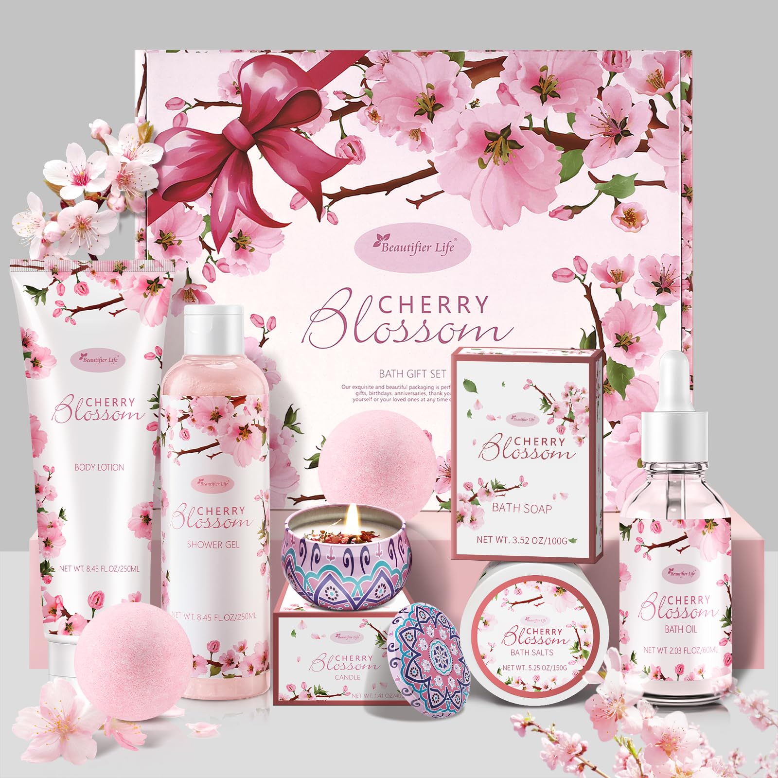 BBlove Japanese Cherry Blossom gift set box front, ideal for gifting and daily pampering