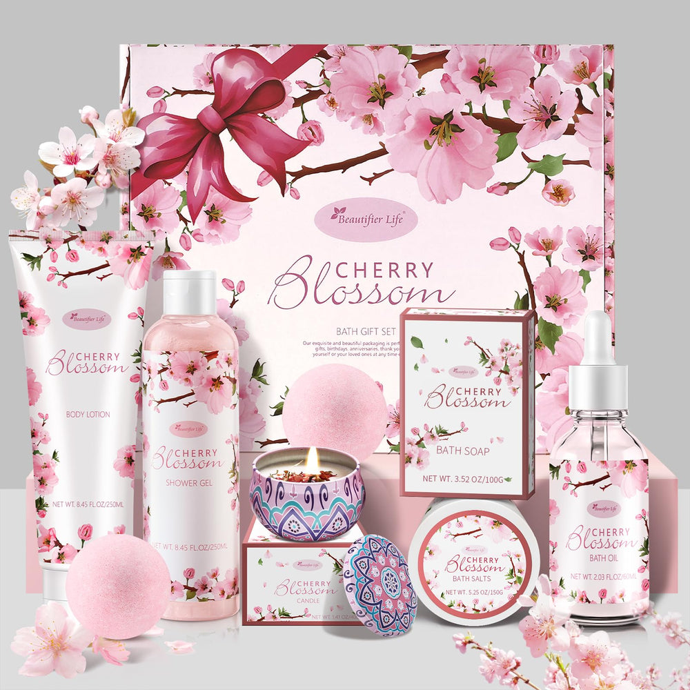 BBlove Japanese Cherry Blossom gift set box front, ideal for gifting and daily pampering