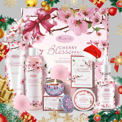 BBLove cherry blossom shower gel bottle close-up, refreshing aroma for morning routine