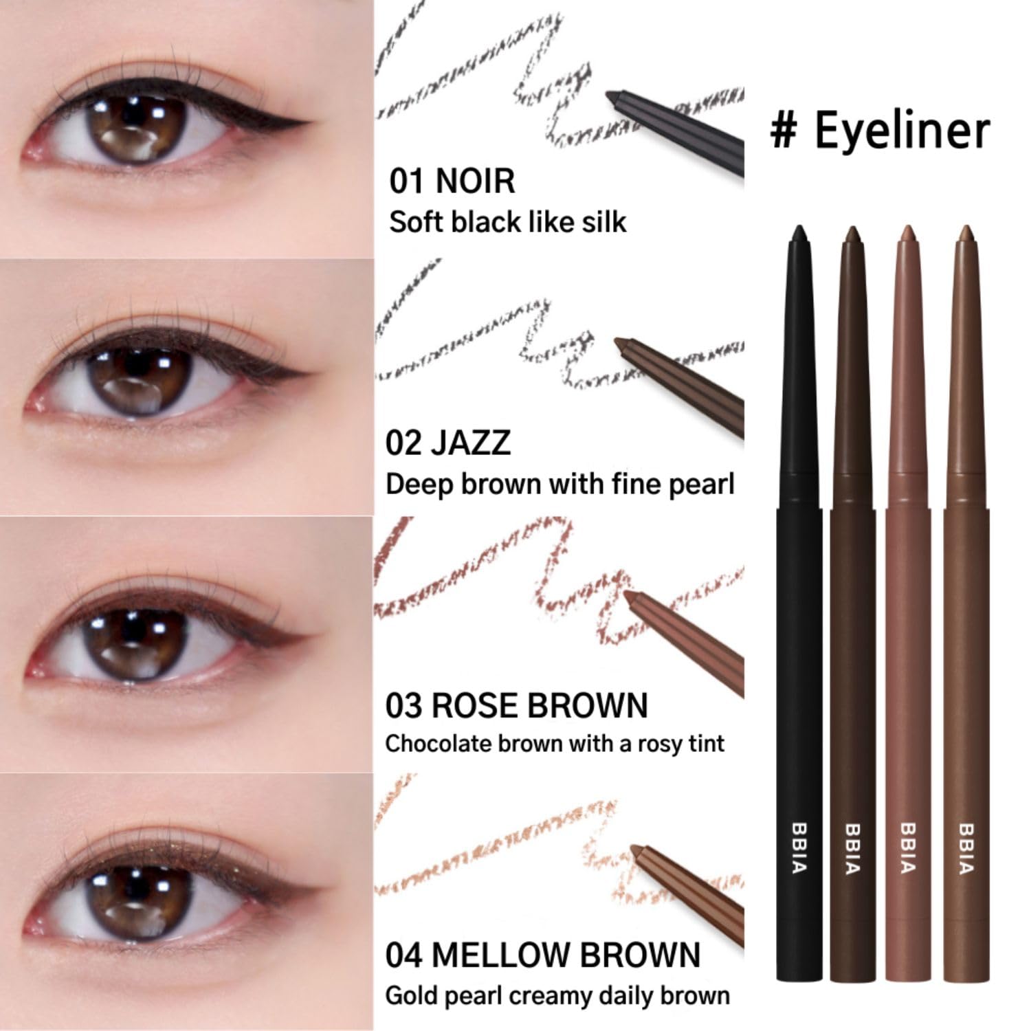 BBIA Last Auto Gel Eyeliner No.01 Noir glitter blend as shadow without fallout