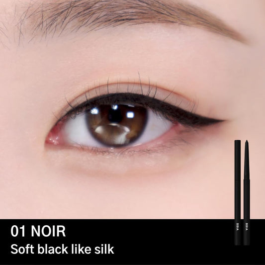 BBIA Last Auto Gel Eyeliner No.01 Noir swatch with glitter for versatile eye styles