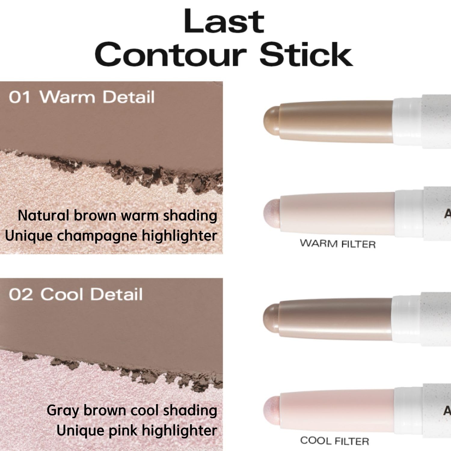 Contour side of BBIA Last Contour Stick for precise shading