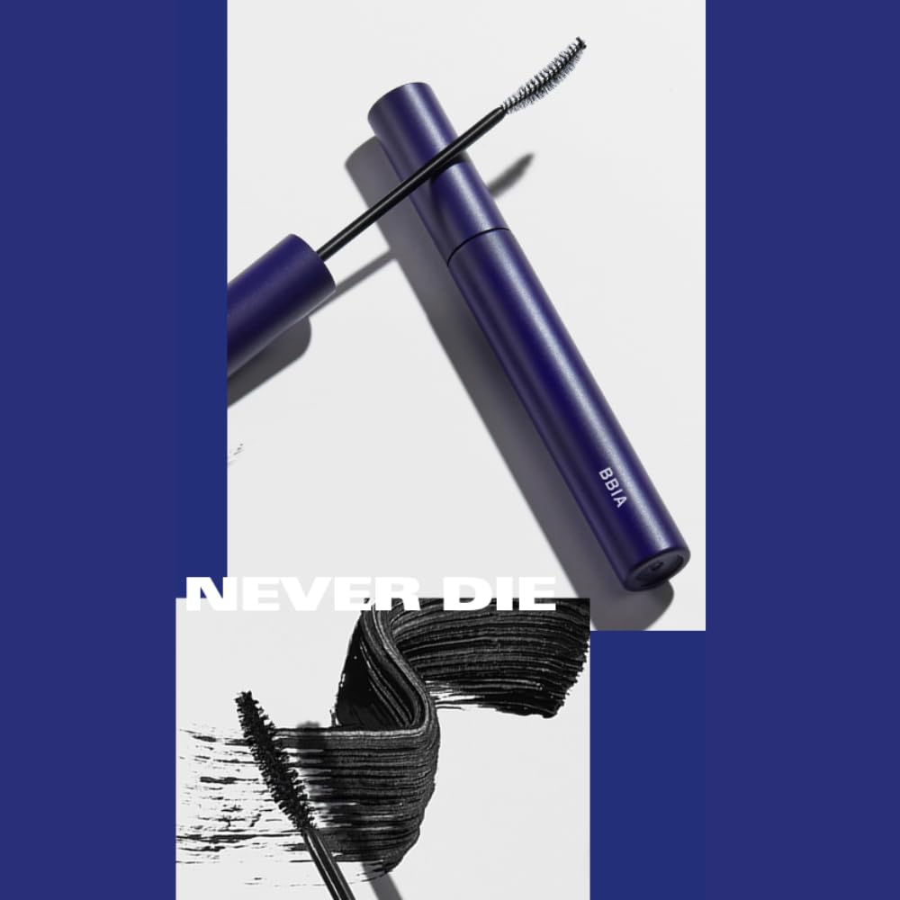 BBIA Never Die Mascara 2 Color Power Brown lashes lengthened with neat separation.