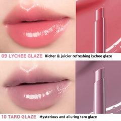 BBIA Over Glaze Stick texture melting on lips for a lightweight glaze.