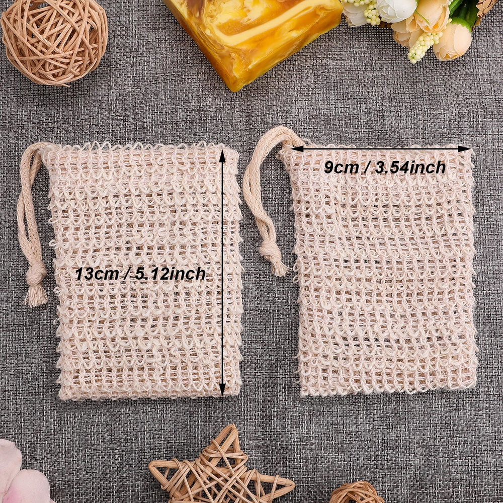 BBTO soap saver bag with drawstring closed securely for storage