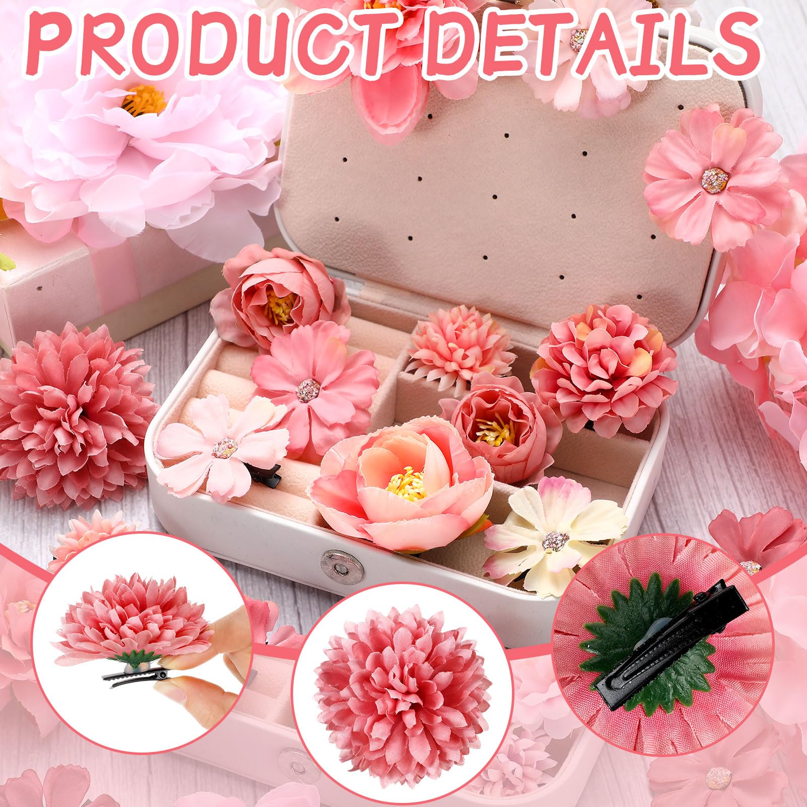 BBTO floral clip as brooch on clothing or hat for personal style.