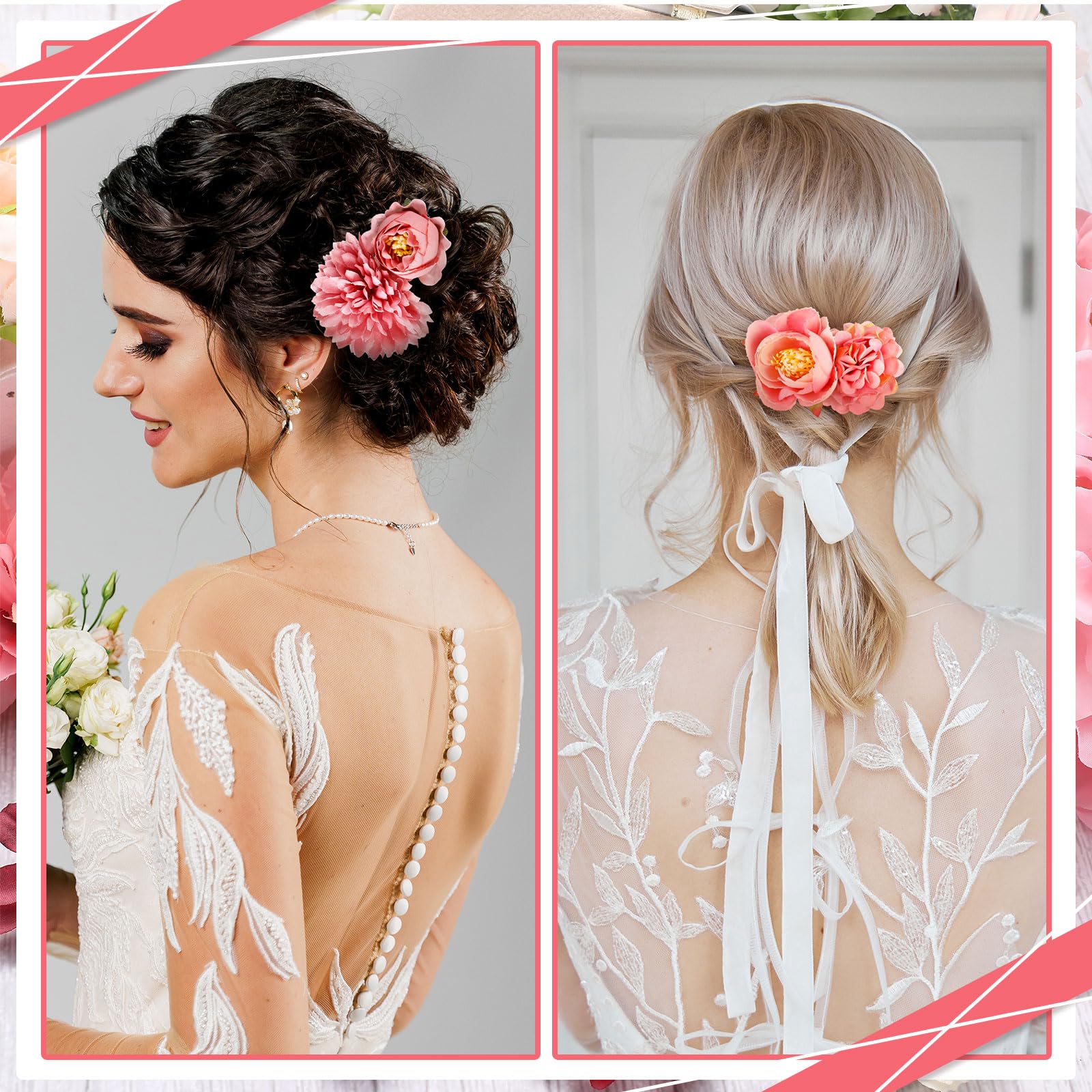 BBTO flower hair piece set, versatile for weddings, holidays, and beach parties.