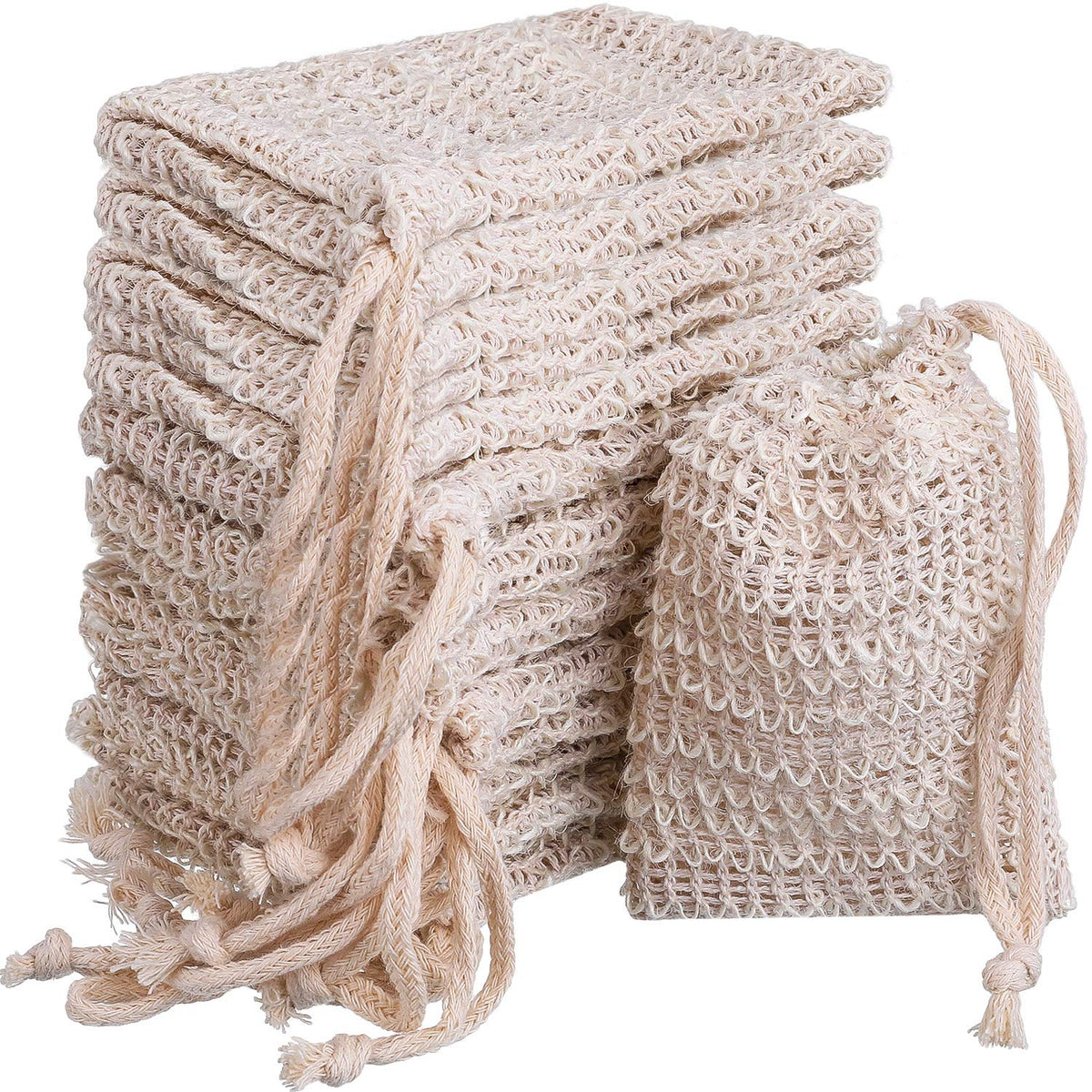 BBTO soap saver bag exfoliating sisal mesh enhances foam for a rich lather
