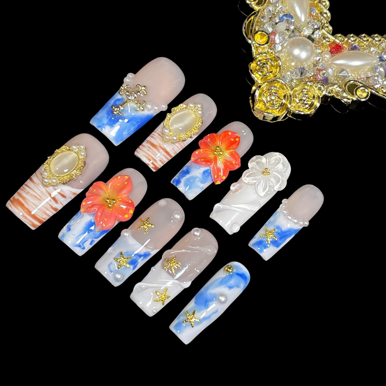 BByogooz golden starfish details add coastal charm and texture