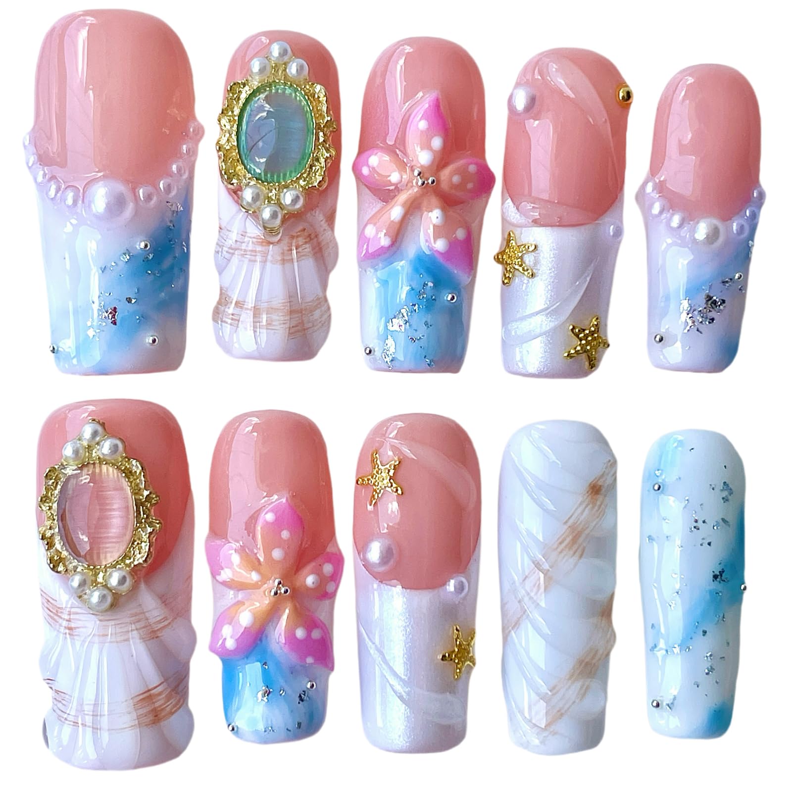 BByogooz pink-blue ombre nails provide a chic gradient look.