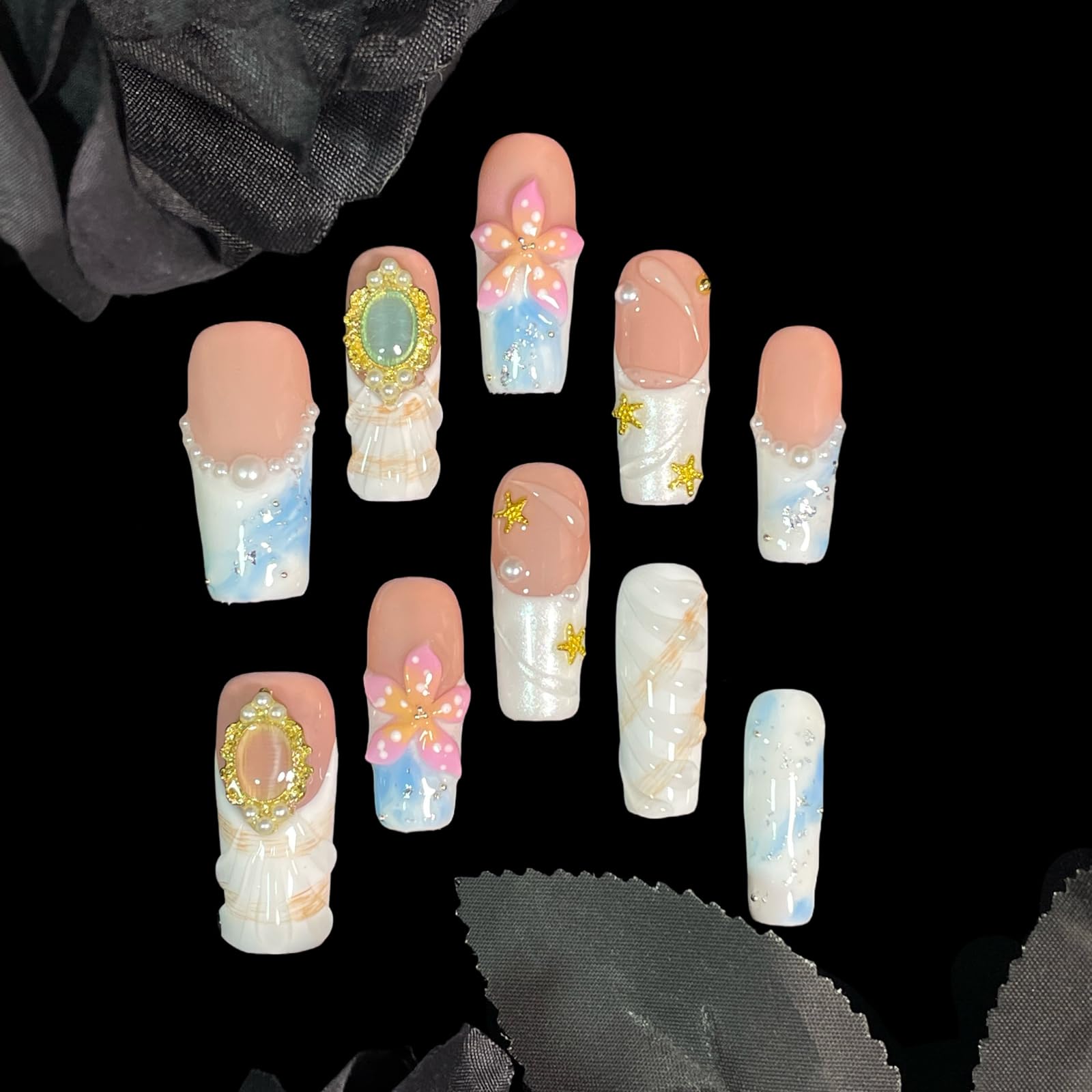BByogooz vintage 3D floral embellishments add elegant texture.