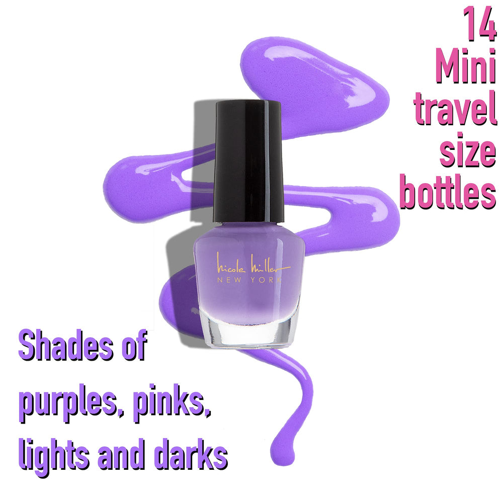 Nicole Miller 4ml mini bottles close-up highlighting compact size.