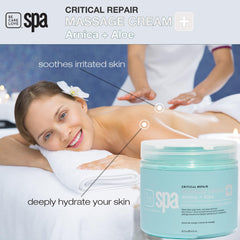 BCL Spa massage cream with Aloe Vera providing cooling glide and skin comfort.