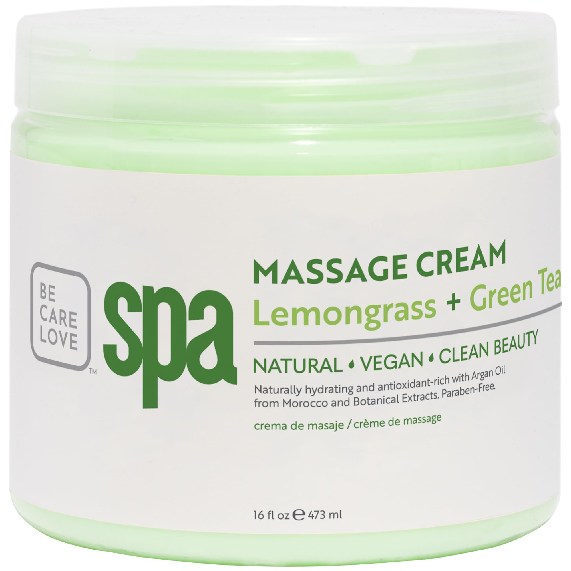 BCL SPA Massage Cream Lemongrass bottle for refreshing skin hydration.