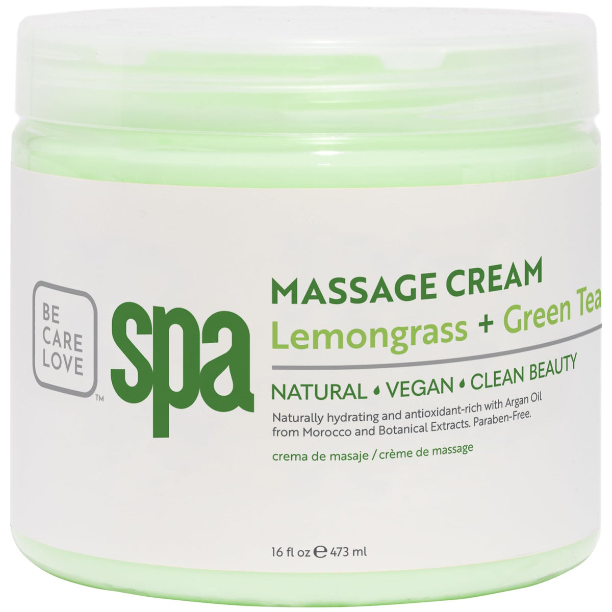 BCL SPA Massage Cream Lemongrass bottle for refreshing skin hydration.