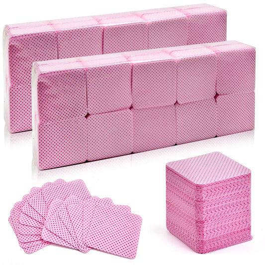 BCOWOS pink lint-free nail wipes stored in a case for easy nail care.